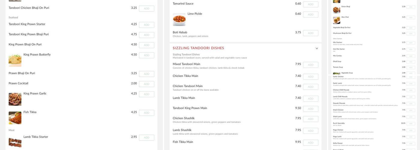 Ruchi Restaurant Menu