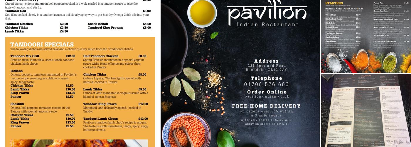 Pavilion Indian Menu