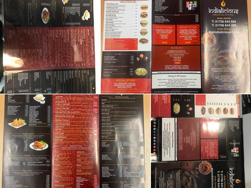 Indialicious Menu