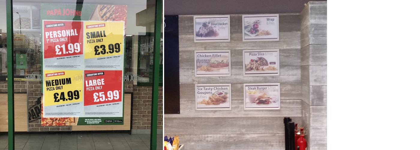 Papa Johns Pizza Menu