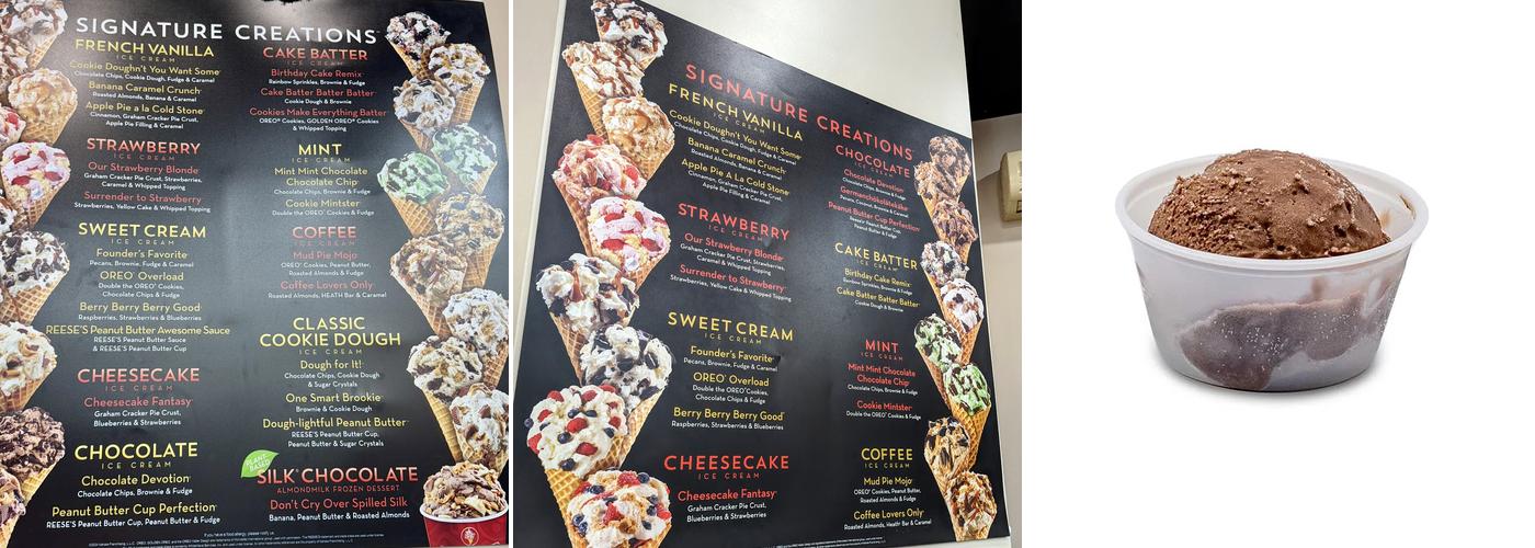 Cold Stone Creamery Menu