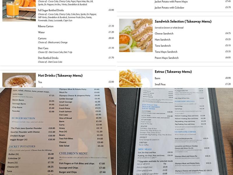 Olympus Fish and Chip Restaurant Menu
