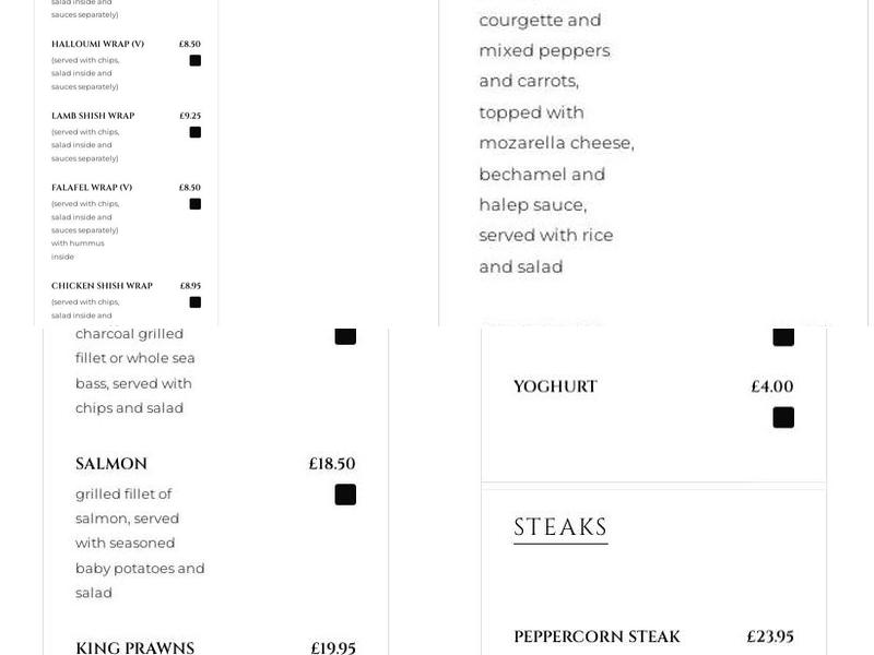 efes mangal barbeque Menu