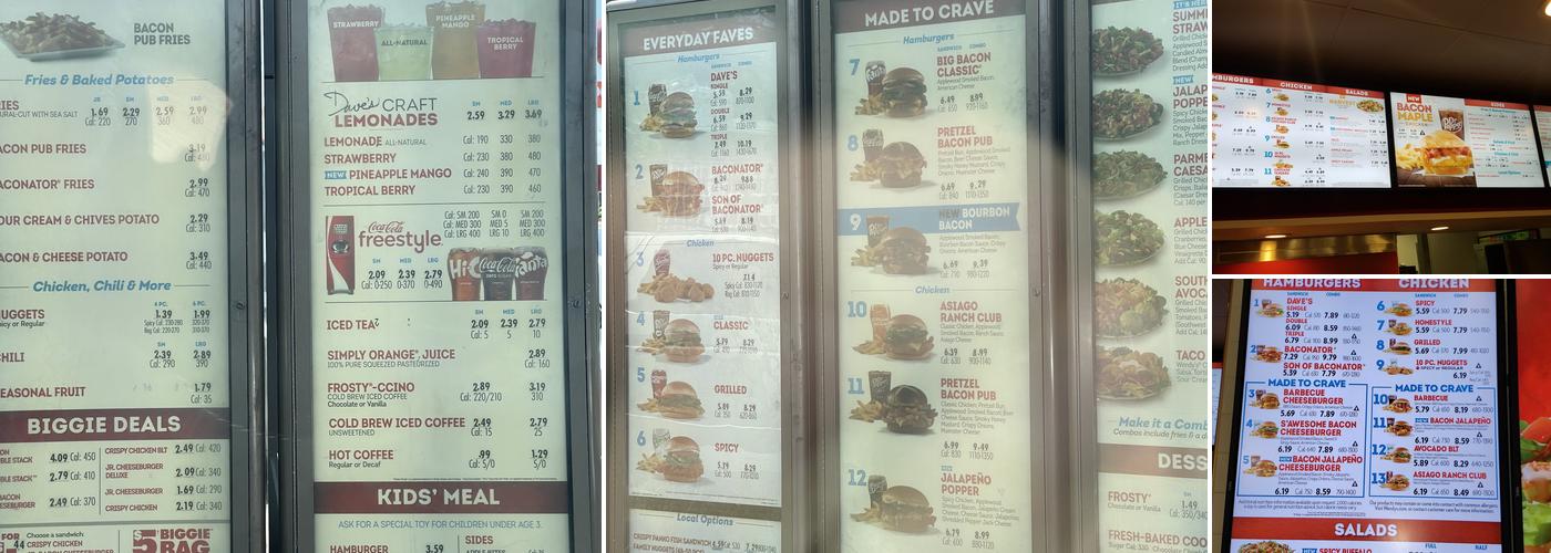 Wendy's Menu