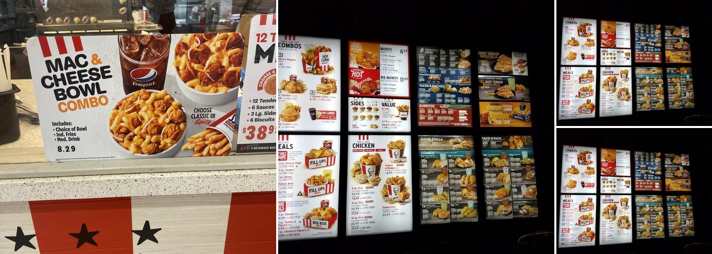 KFC Menu