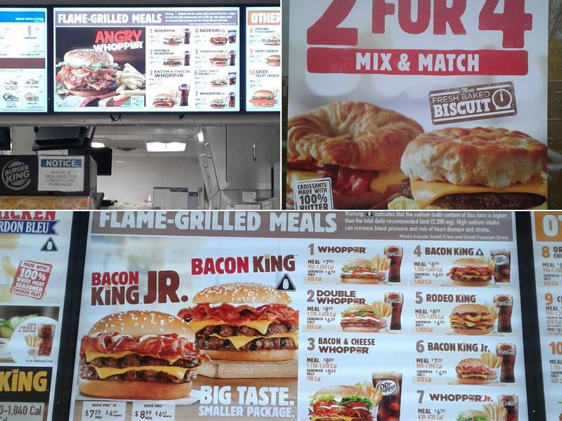 Burger King Menu