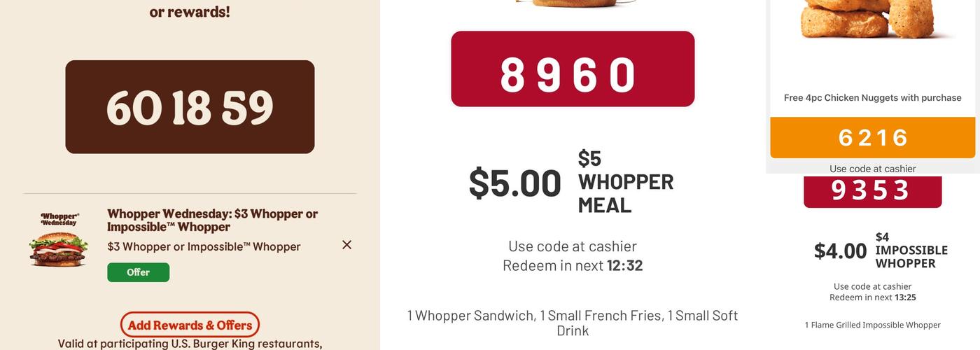Burger King Menu