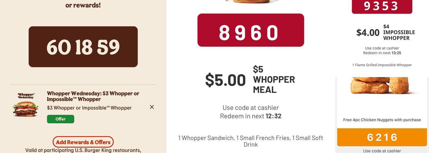 Burger King Menu