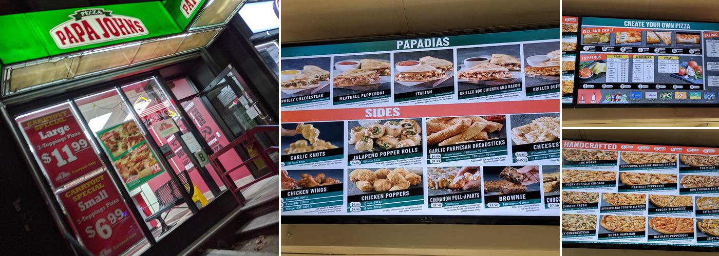 Papa Johns Pizza Menu