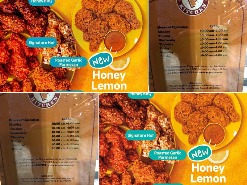 Popeyes Louisiana Kitchen Menu