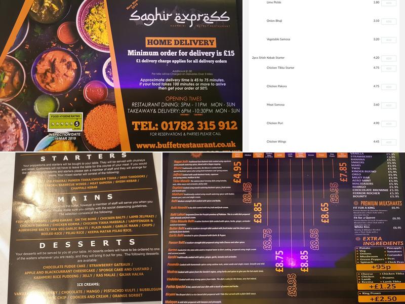Saghir Express Menu