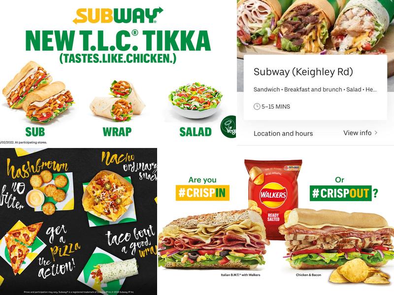 Subway Menu