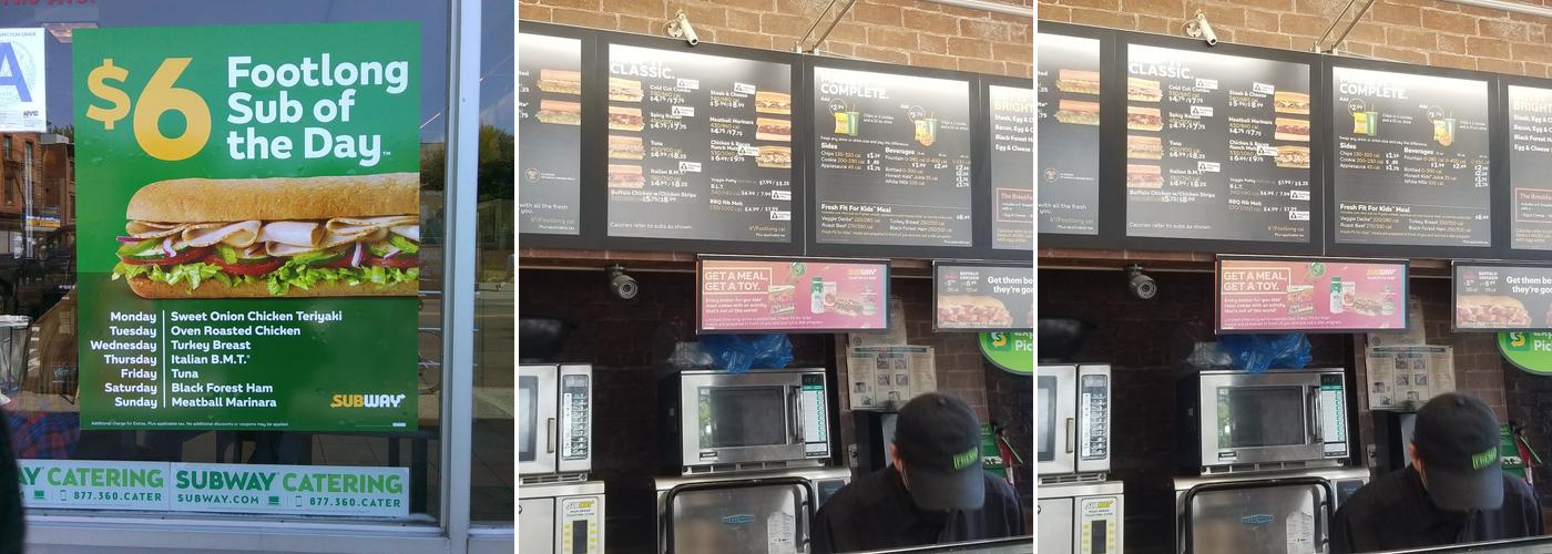 Subway Menu