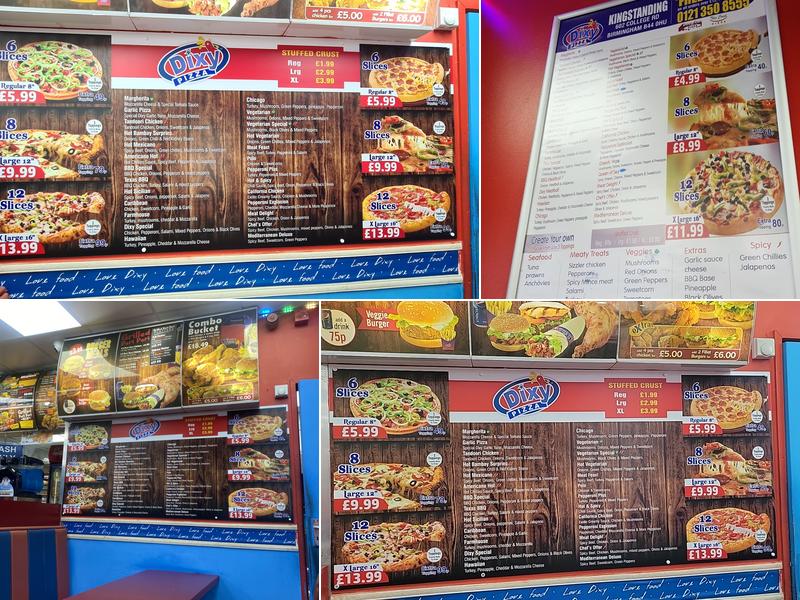 Dixy Chicken Kingstanding Menu