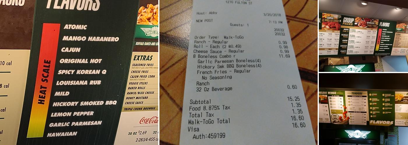 Wingstop Menu