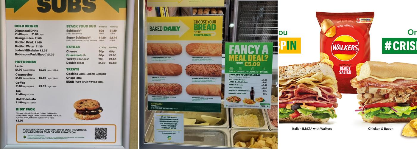 Subway Menu