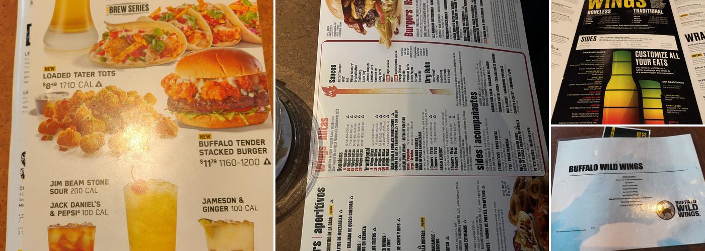 Buffalo Wild Wings Menu