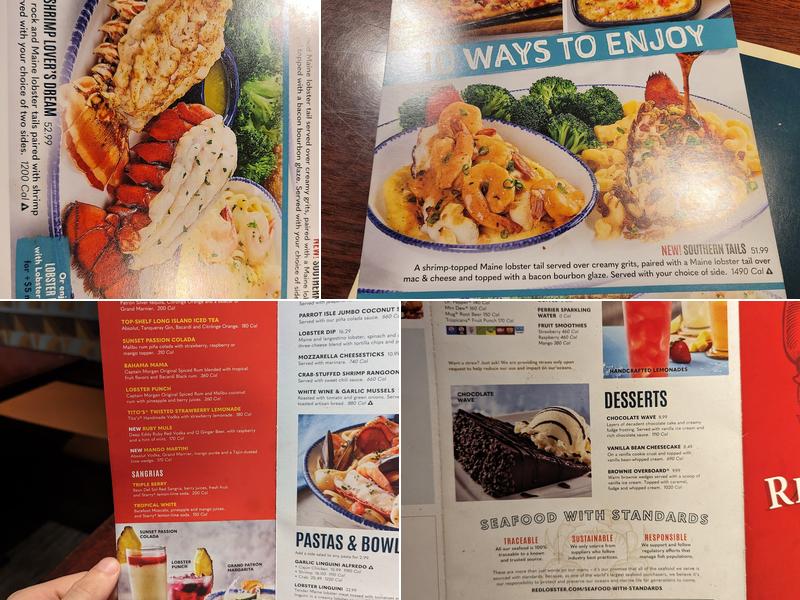 Red Lobster Menu