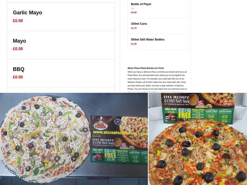 Pizza Plaza Menu
