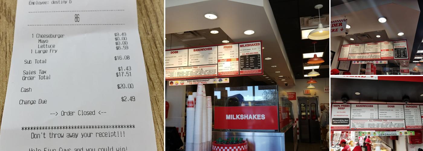 Five Guys Menu