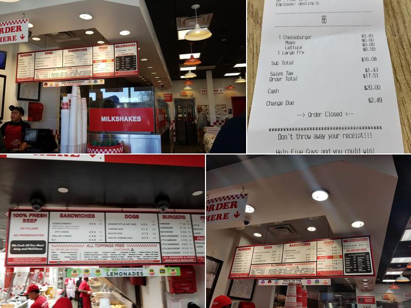 Five Guys Menu