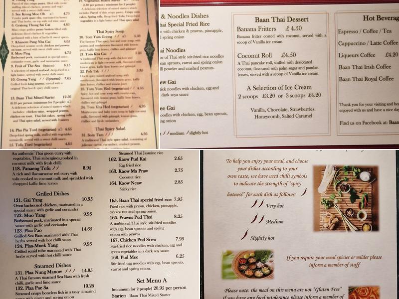 Baan Thai Menu