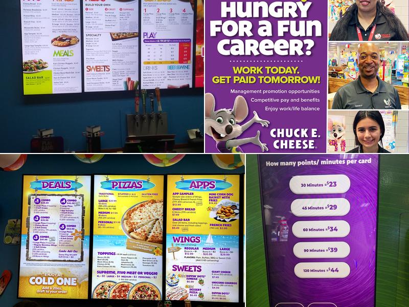 Chuck E. Cheese Menu