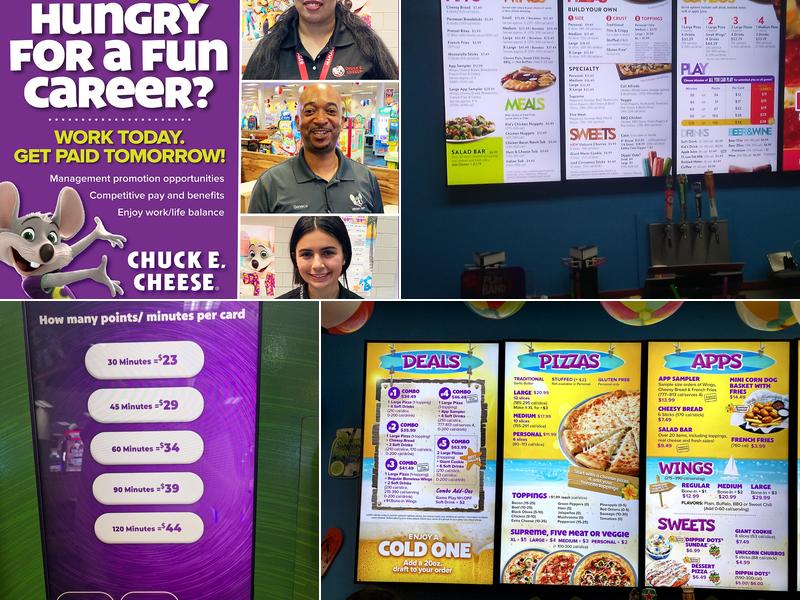 Chuck E. Cheese Menu