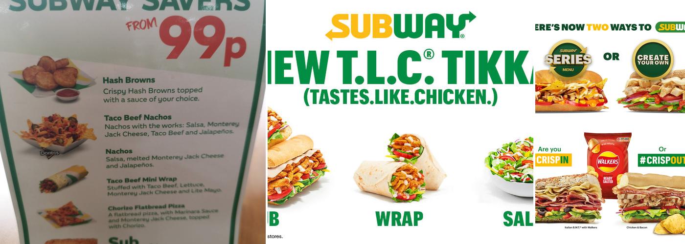 Subway Menu