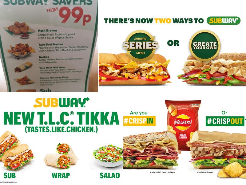 Subway Menu