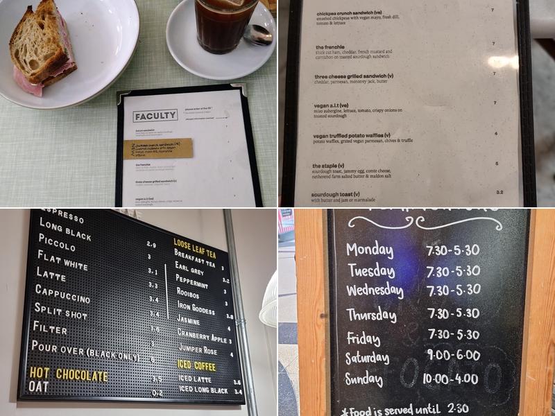 Faculty Coffee Menu
