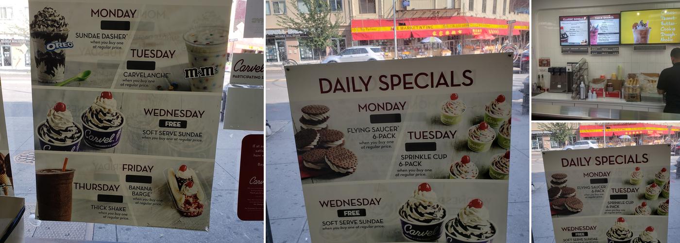 Carvel Menu