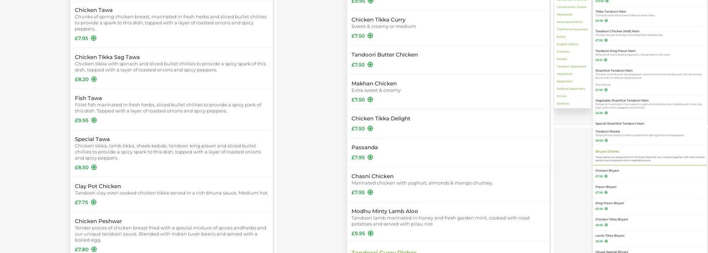 Spice of Hednesford Menu