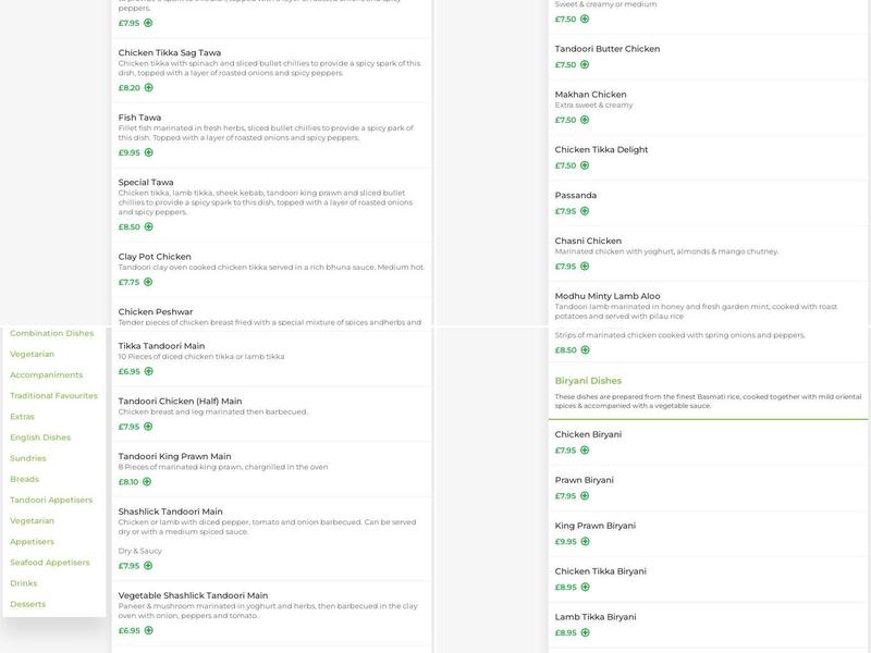 Spice of Hednesford Menu