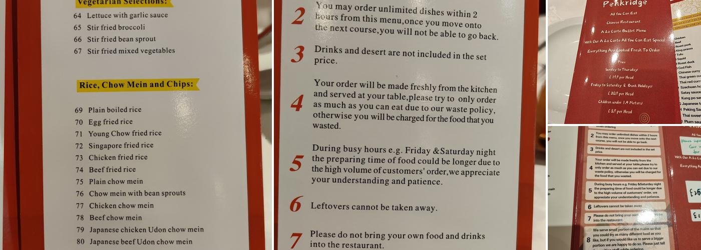 Sizzling Wok Chinese Restaurant Menu