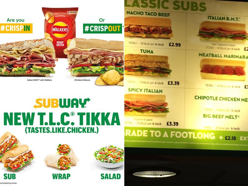 Subway Menu