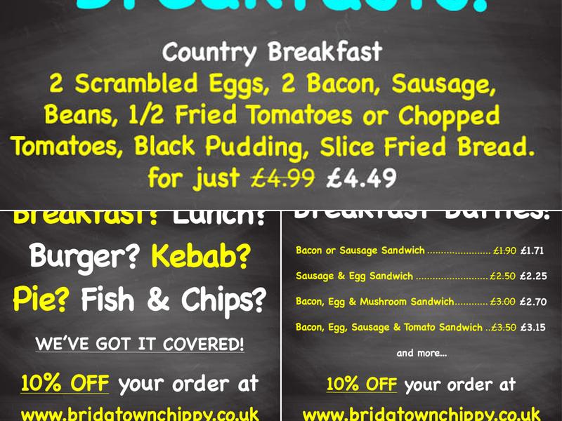 The Bridge Town Chippy & Silly Sausage Cafe Menu