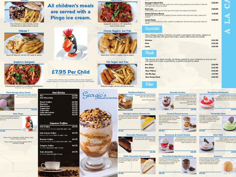 Georgios Restaurant Menu