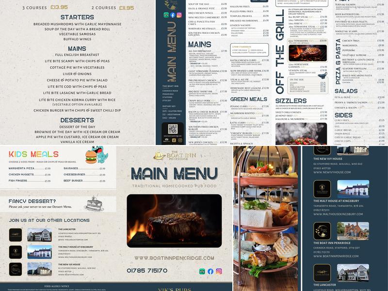 The Boat Inn Menu