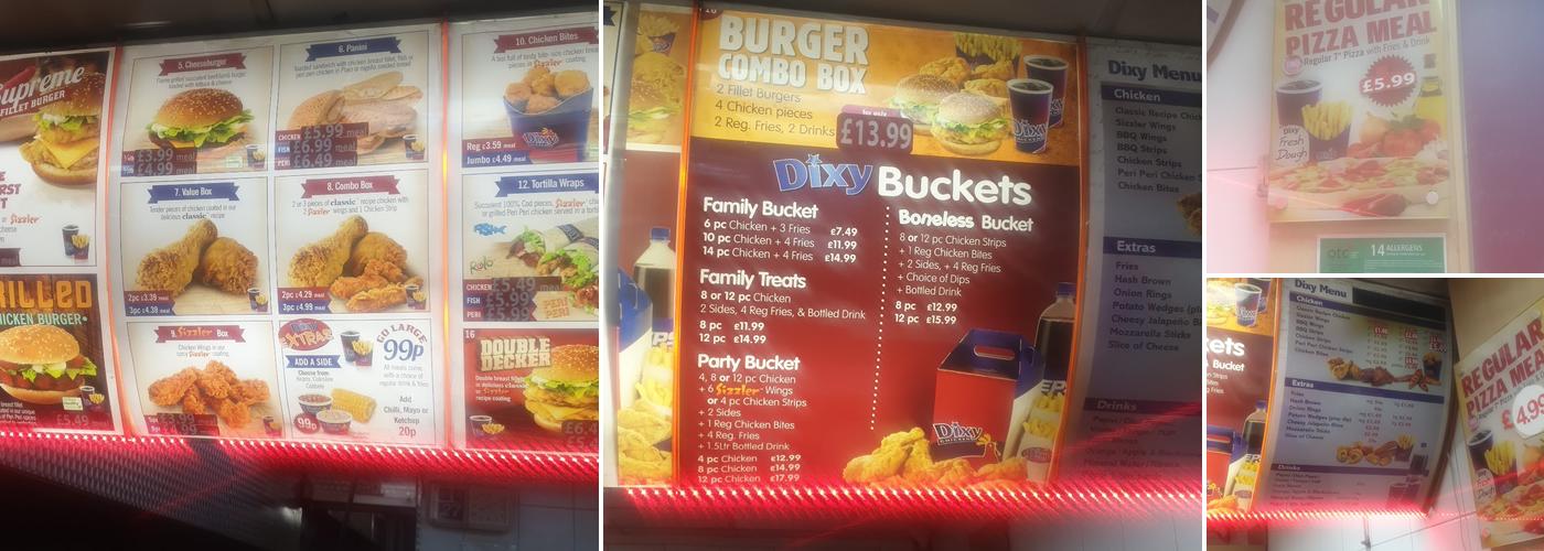 Dixy Chicken Menu
