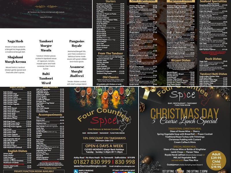 Four Counties Spice Menu