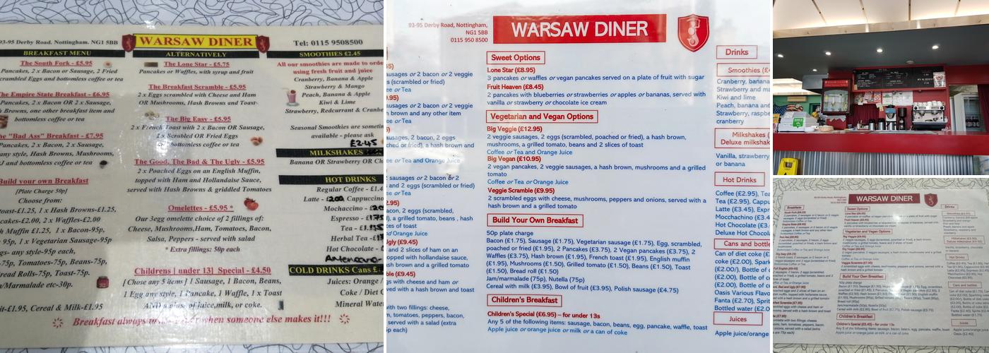 Warsaw Diner Menu