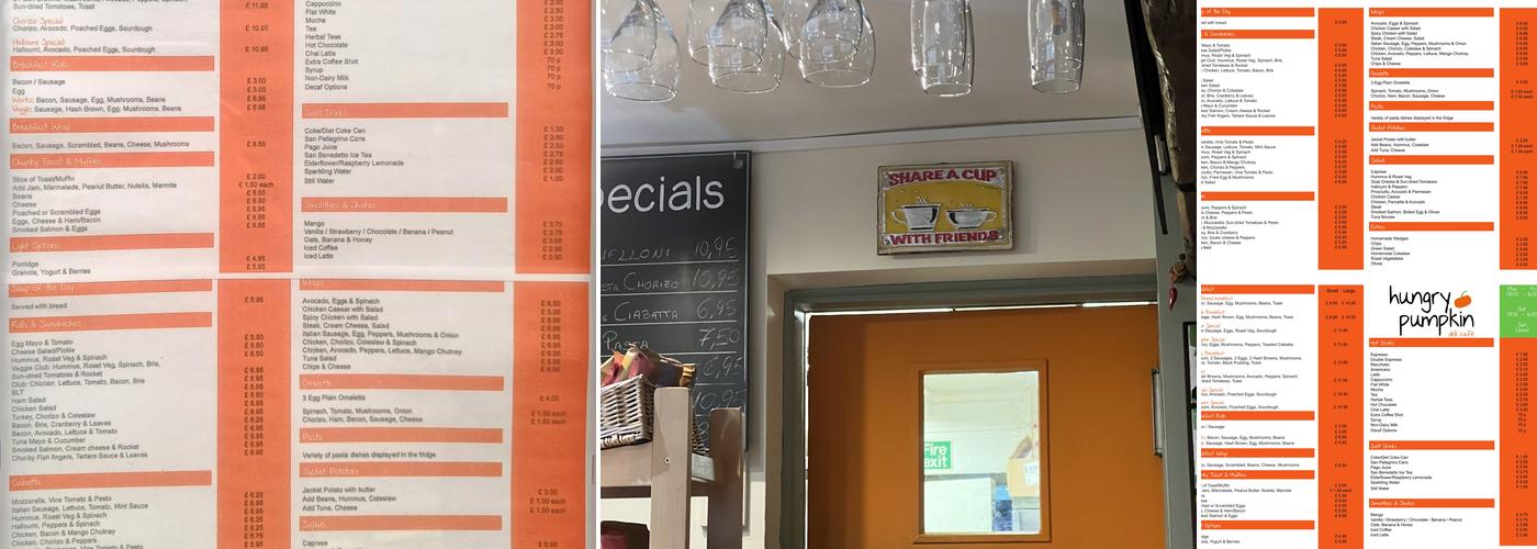 Hungry Pumpkin Menu