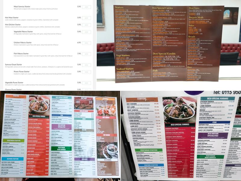 Desi DownTown Menu