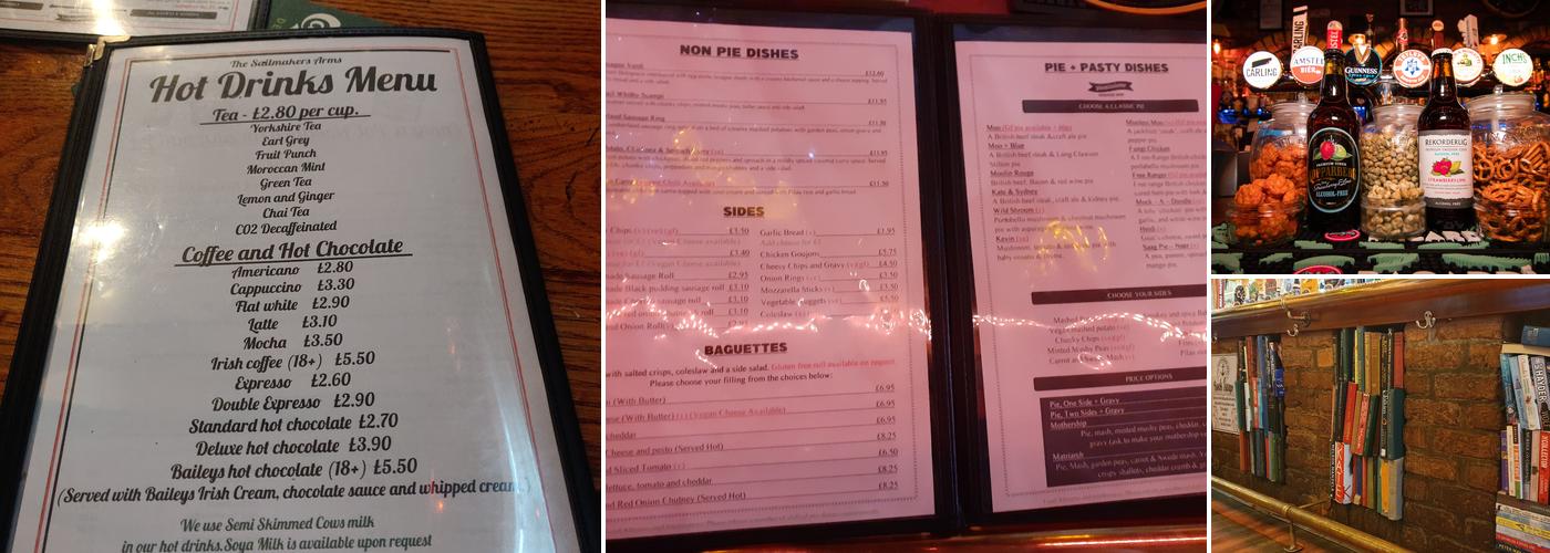 The Sailmakers Arms Menu