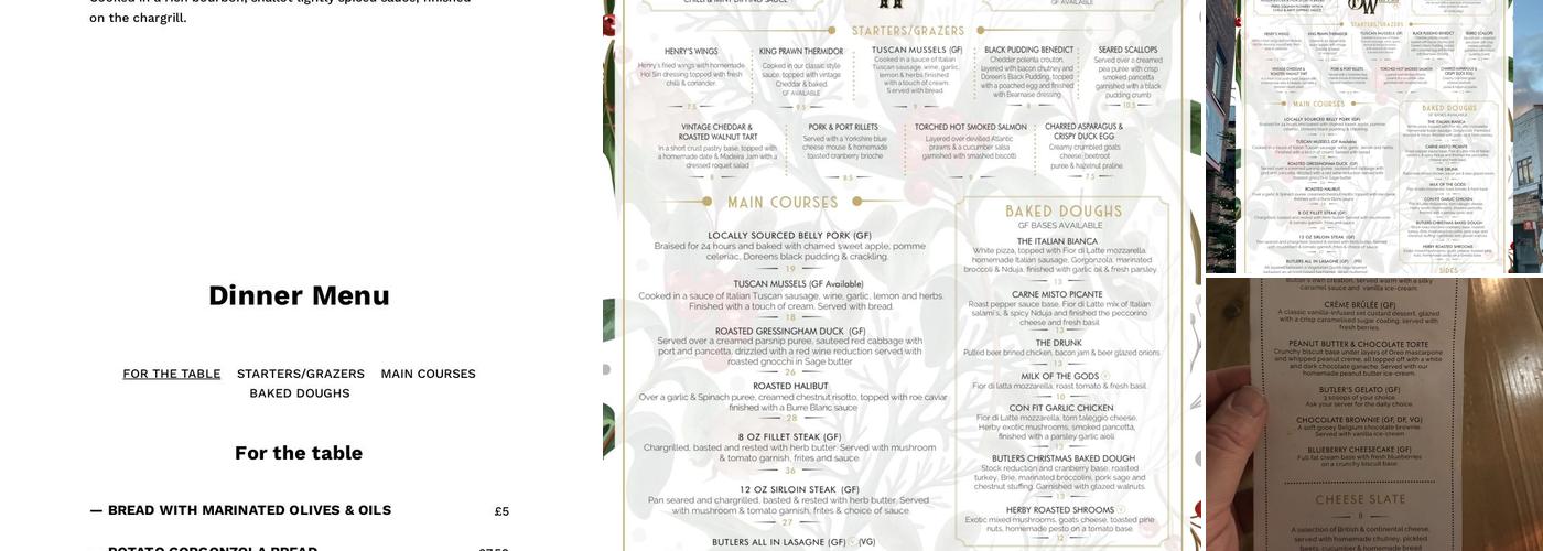 Butler Whites Menu