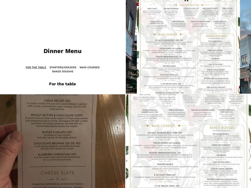 Butler Whites Menu
