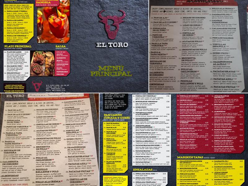 El Toro Menu