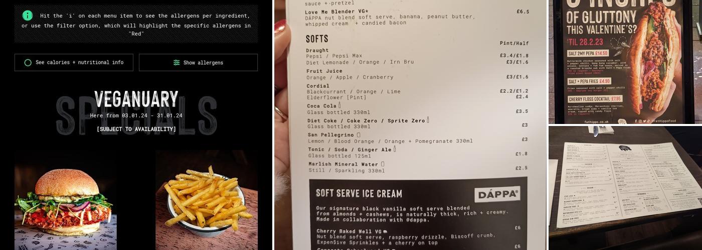 Fat Hippo Newcastle Menu