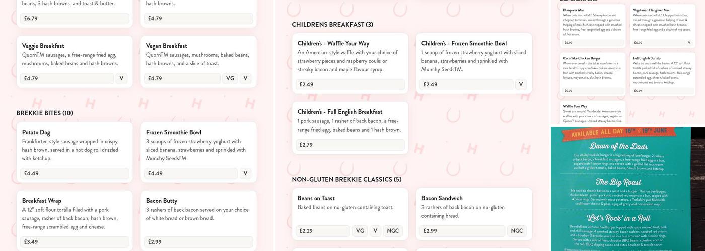 Beeches Menu